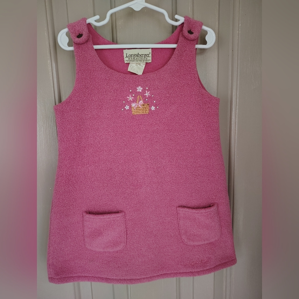 Longaberger Homestead Little Girls Pink Jumper Dress Size Small